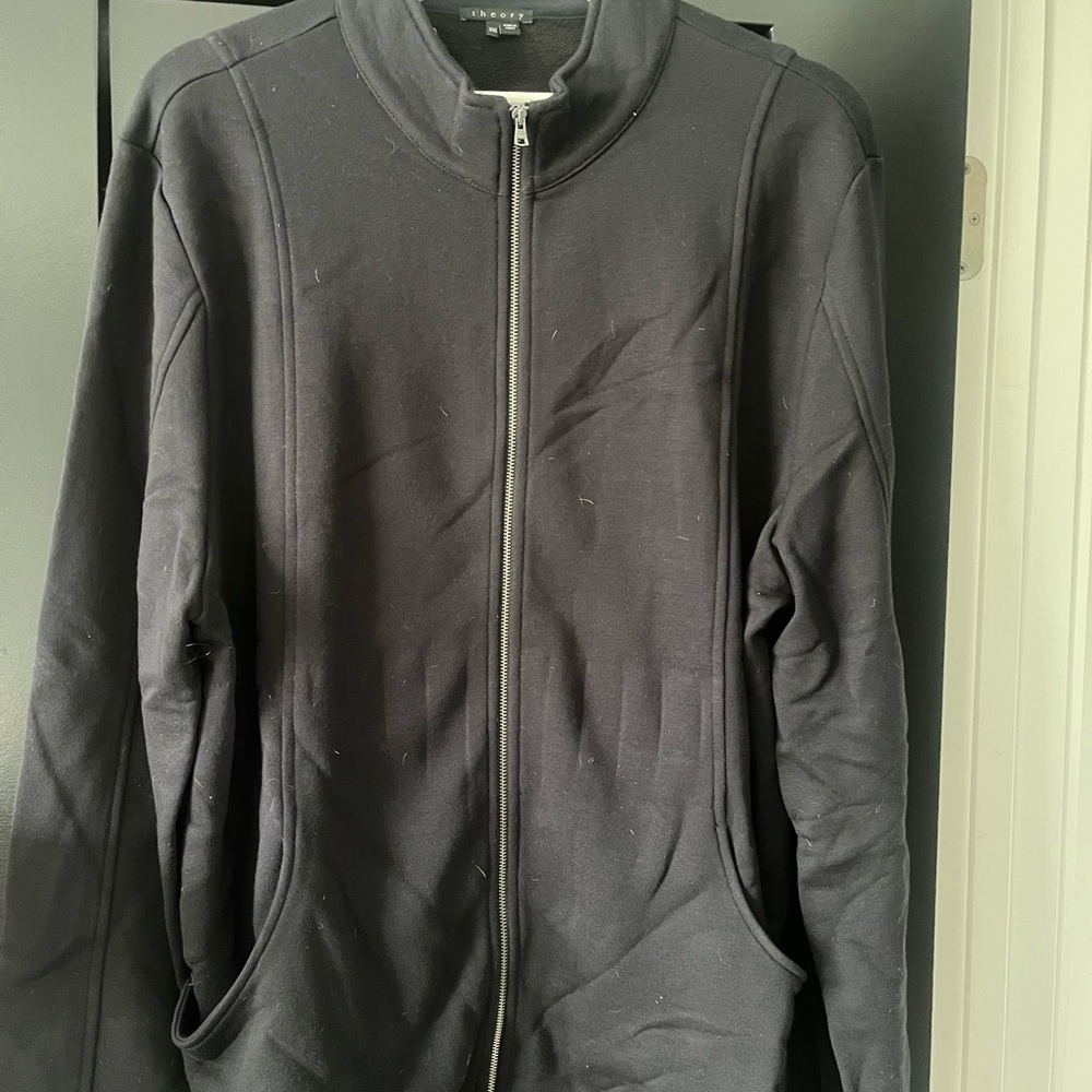Theory Men's Dark Zip-Up Sweater/lightweight jacket